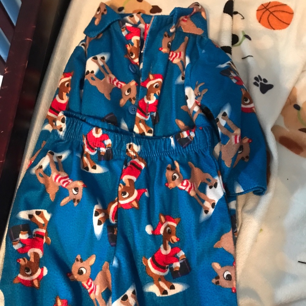 Blue reindeer pajamas